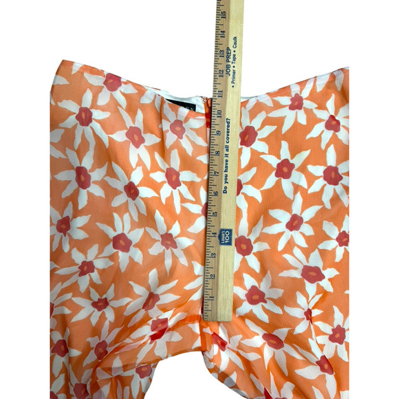 Ralph Lauren Black Label Silk Pants Womens Size 10 Floral Flowy Orange Lined - Picture 6 of 10